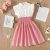 Flutter Sleeve Dress – White & Pink